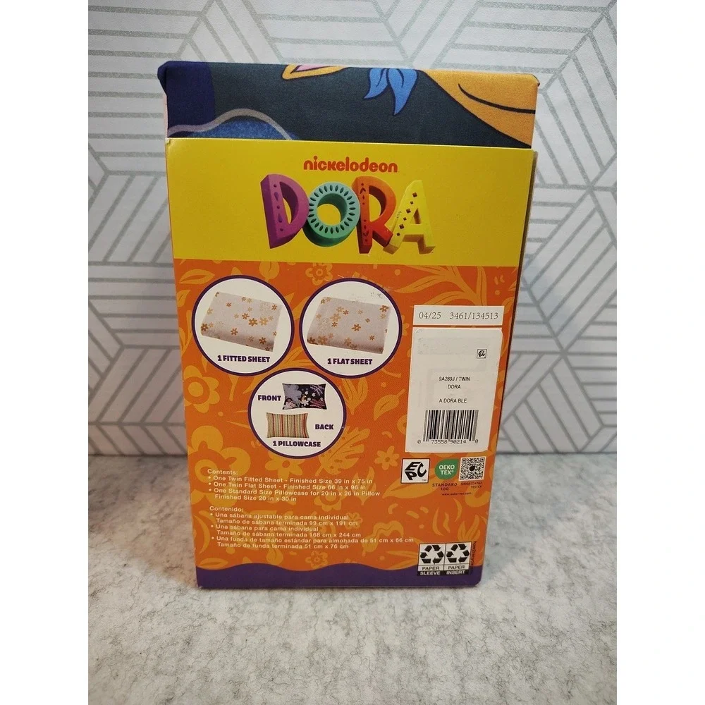 Dora the Explorer 3pc Twin Sheet Set Pink Floral Microfiber Bedding for‎ Kids
